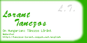 lorant tanczos business card